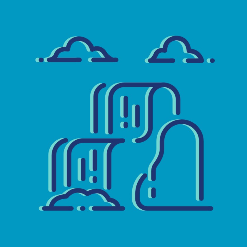 Holy Jim Falls pictogram illustration