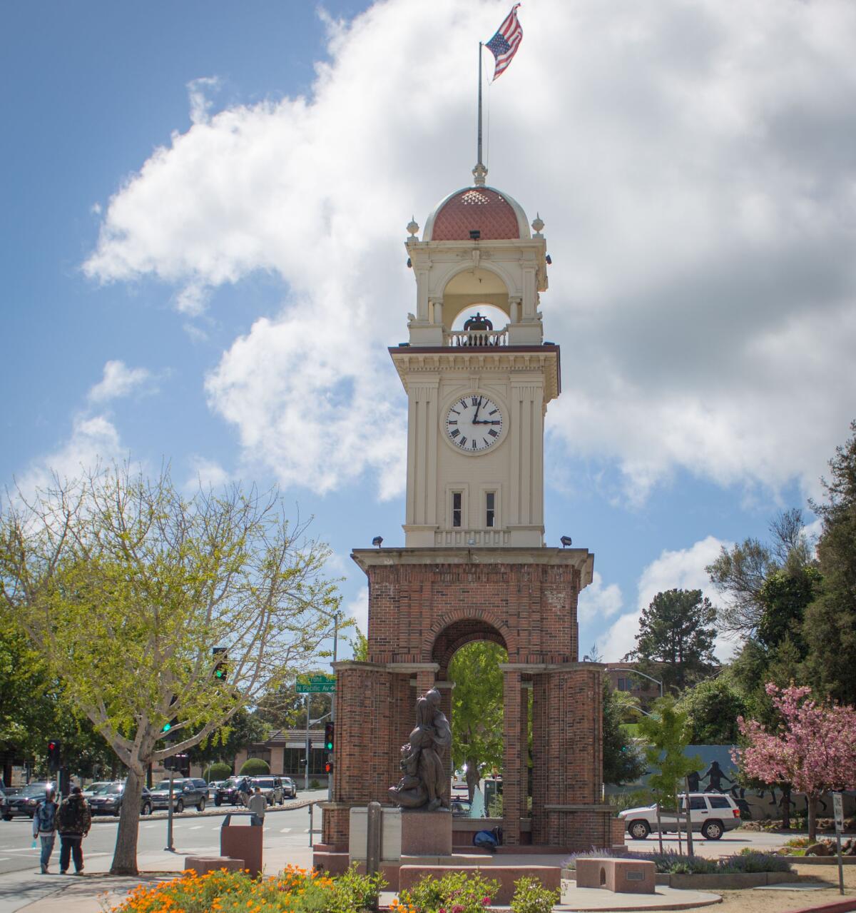 A view of Town Clock in downtown Santa Cruz.