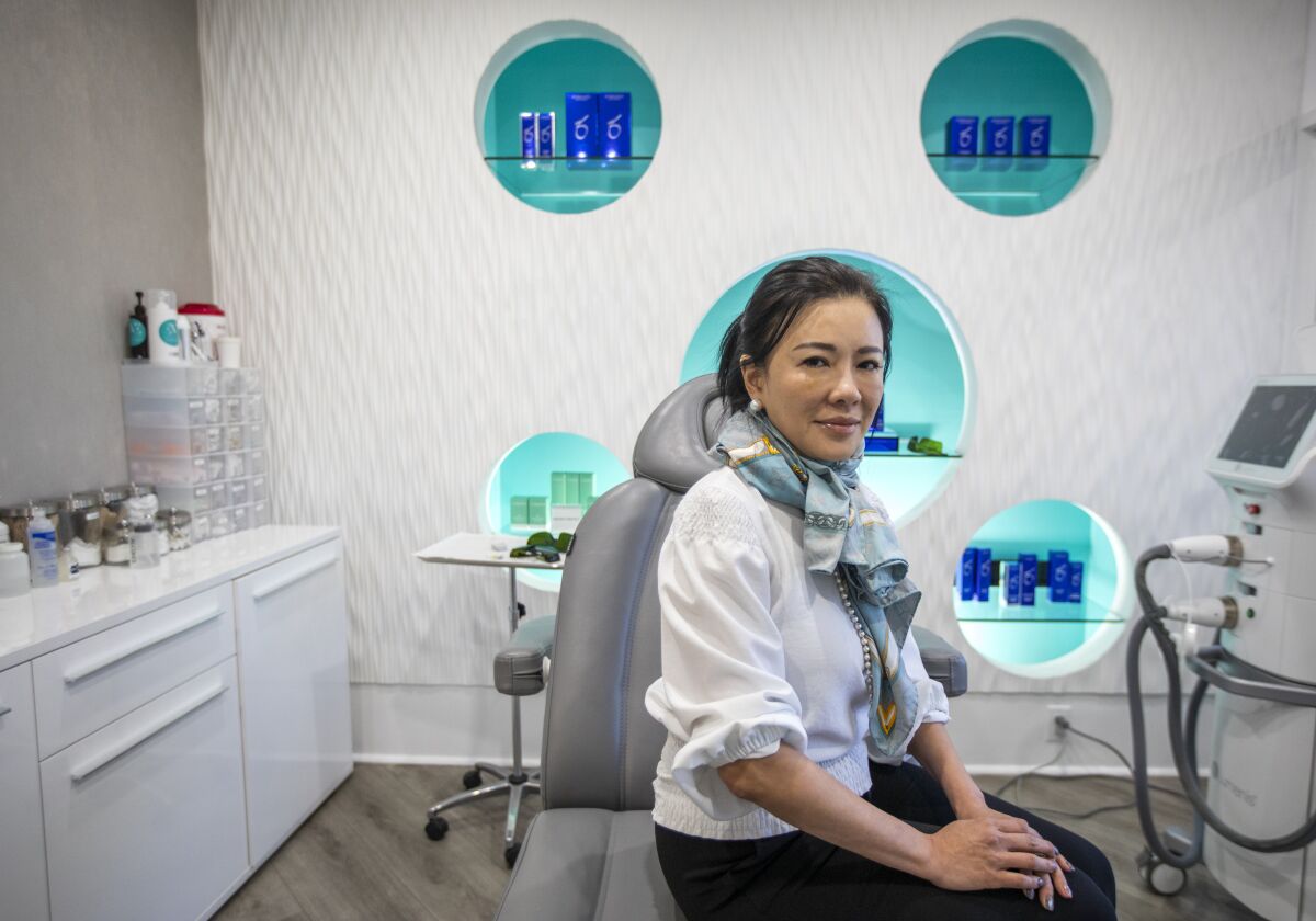 Vivien Chen, a manager of Eve Aesthetics on Wednesday, in one of the shop's rooms. 