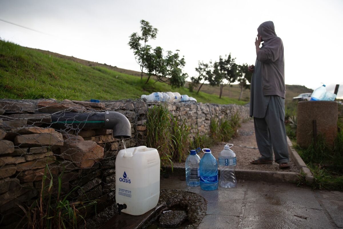 Many Makhanda residents rely on a natural springs to get their water.