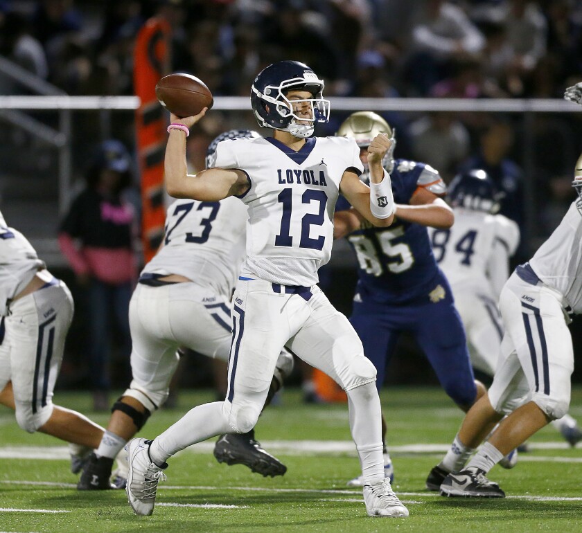 Loyola quarterback Brayden Zermeno