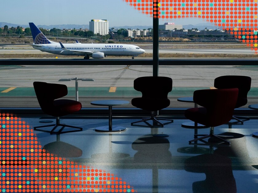 The view from inside as an airplane taxis on a runway