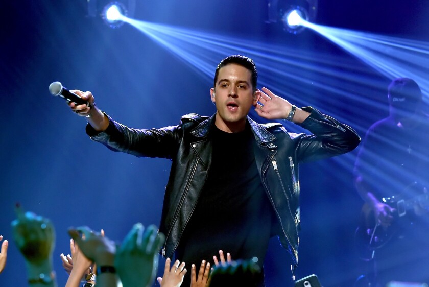 BURBANK, CA - AUGUST 07: G-Eazy performs onstage during iHeartRadio LIVE with Bebe Rexha presented by Forever 21 at iHeartRadio Theater on August 7, 2017 in Burbank, California. (Photo by Kevin Winter/Getty Images for iHeartMedia)