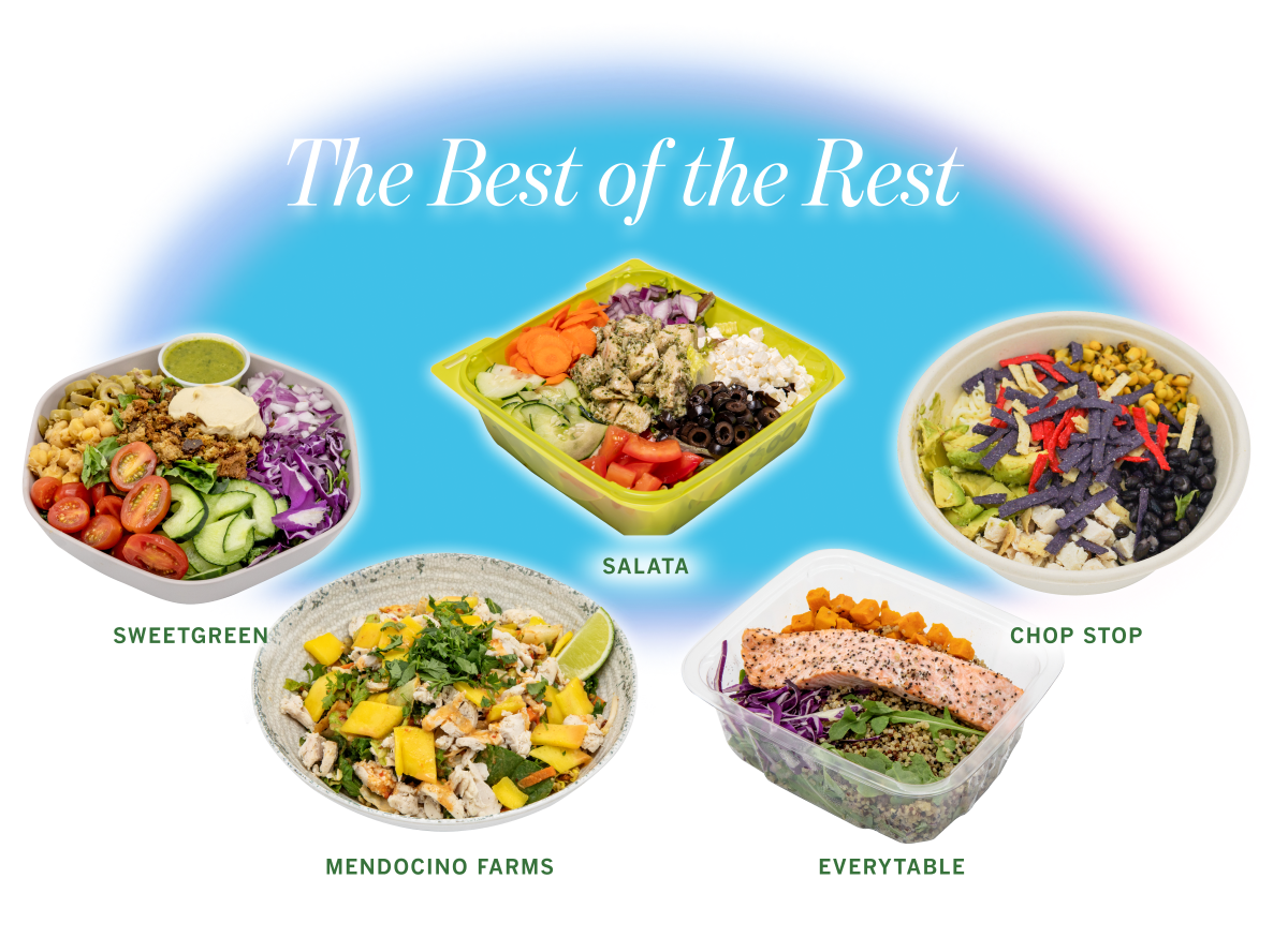 Salads from Sweetgreen, Mendocino Farms, Salata, Everytable and Chop Stop under the words The Best of the Rest