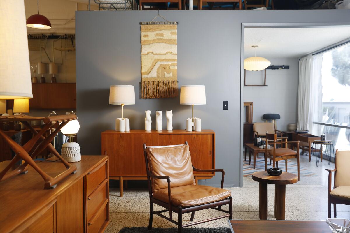 Midcentury Modern furniture in a showroom
