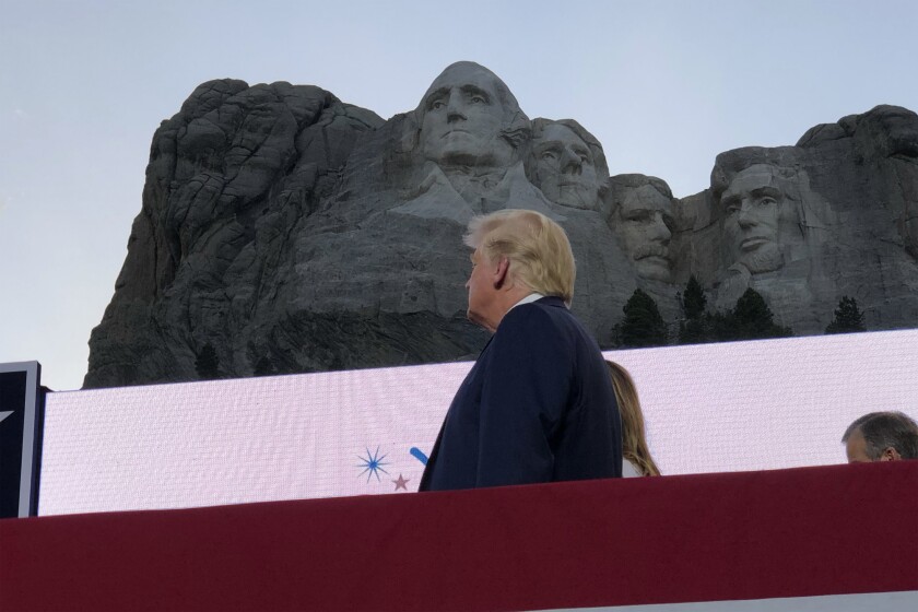 At Mt. Rushmore, Trump uses Fourth of July celebration to stoke a