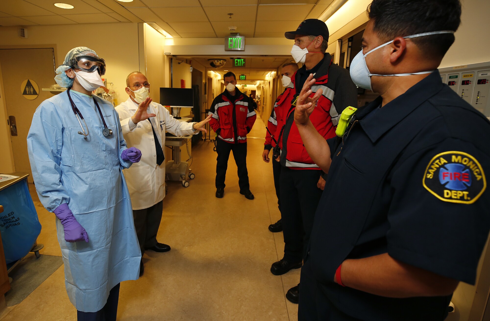 Dr. Lisa Dabby and Santa Monica firefighters
