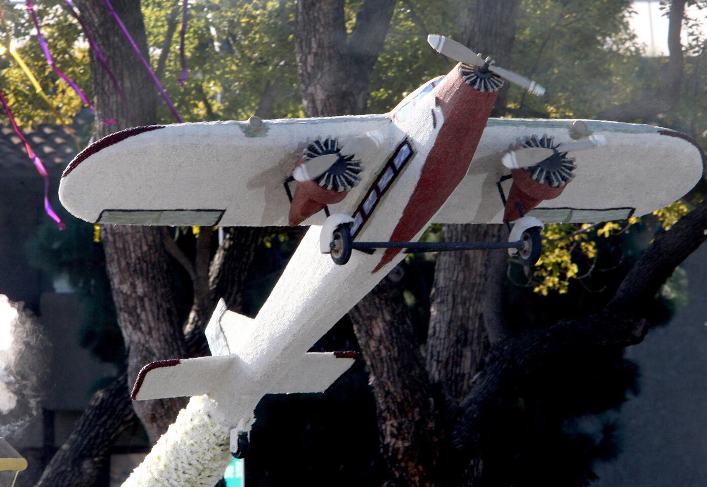 Detail of the city of Glendale float "Getting There is Half the Fun" as it heads down Orange Grove Avenue at the start of the 5.5-mile long parade route during the 2016 Rose Parade in Pasadena on Friday, Jan. 1, 2016.