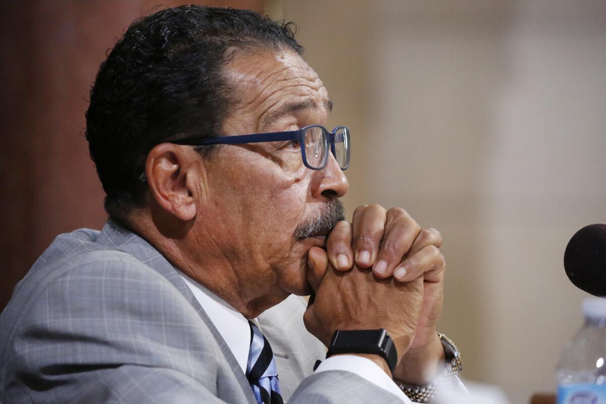 Los Angeles City Council President Herb Wesson unveiled plans Wednesday for a ballot measure that would allow police disciplinary panels to be made up entirely of civilians.