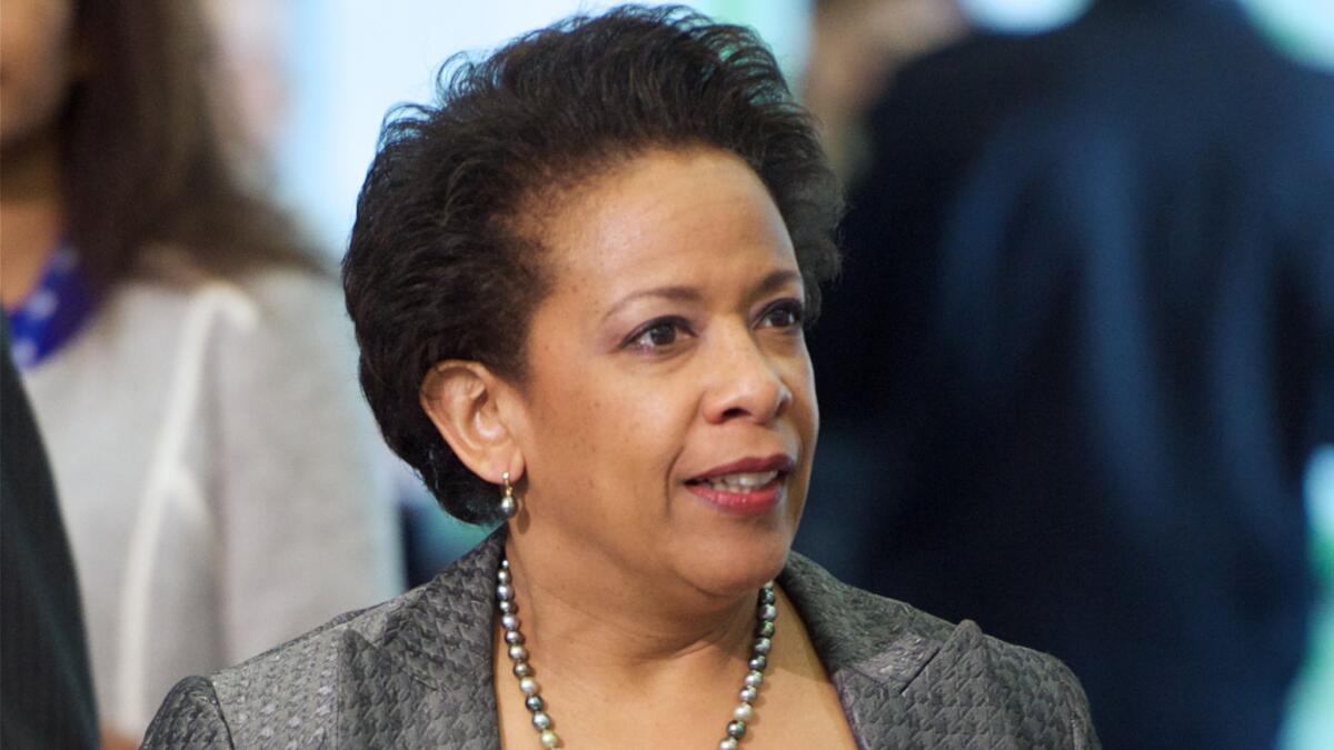 U.S. Atty. Gen. Loretta Lynch arrives June 3 for the European Union-U.S. Justice and Home Affairs Ministerial Meeting in Riga, Latvia.