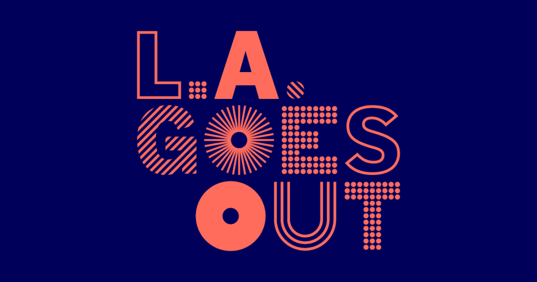 A stylized logo with the words L.A. Goes Out.