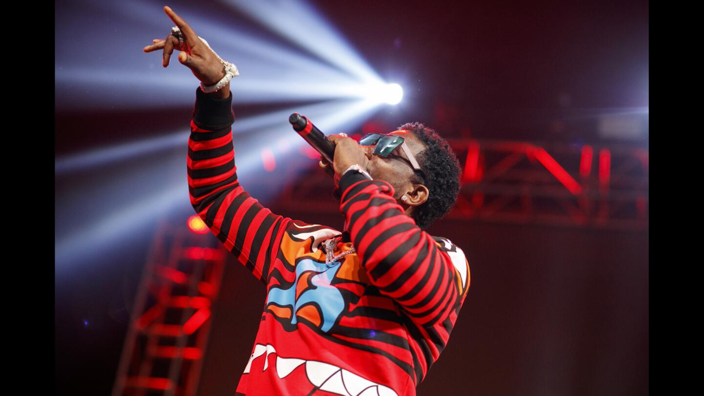Gucci Mane performs on the main, "Loud Stage," at the Rolling Loud music festival.