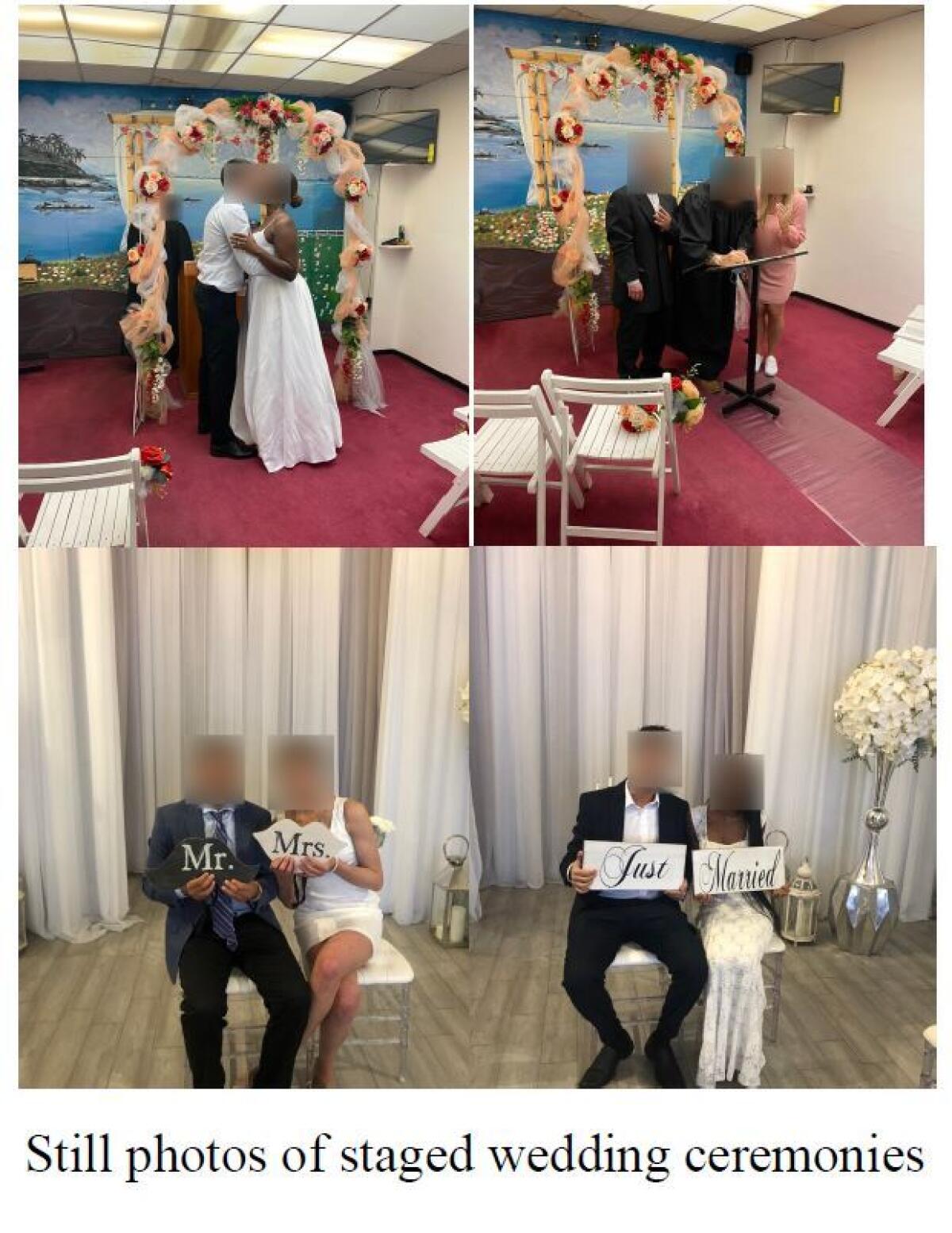 "staged wedding ceremonies" 