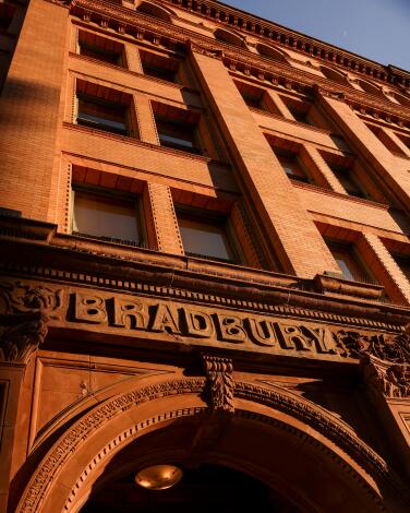 The front of the Bradbury Building.