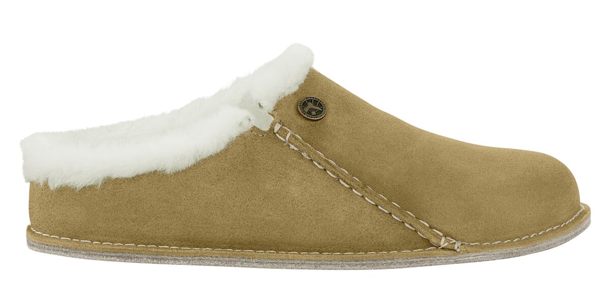 Birkenstock's Zermatt Premium suede leather slipper in mink.