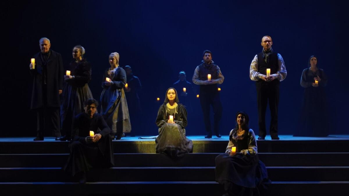 The cast of the musical "Bernadette de Lourdes" rehearse for the show that opened July 1.