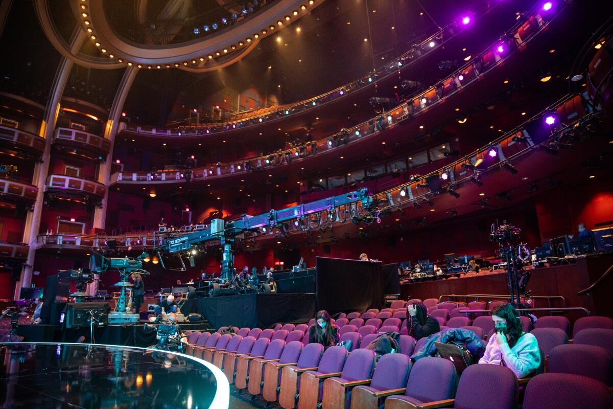 HOLLYWOOD, CA - OCTOBER 13: Inside the Dolby Theatre during rehearsals for the 2020 Billboard Music Awards at the Dolby Theatre in Hollywood, CA, Tuesday, Oct. 13, 2020