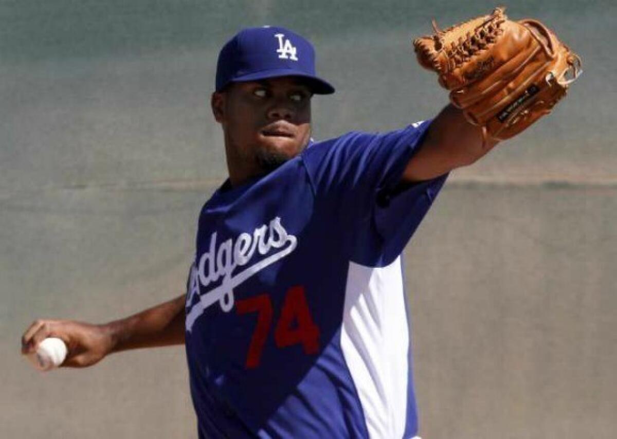Kenley Jansen works out during spring training.