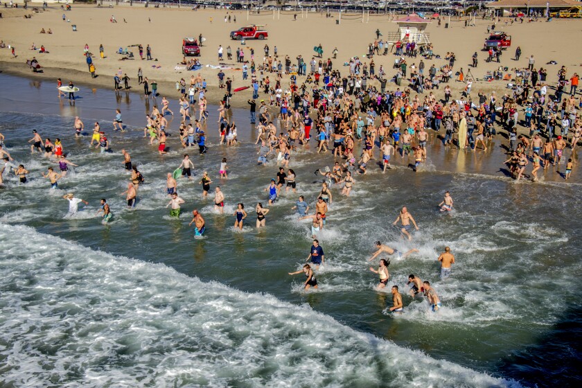 Surf City splash on New Year's Day