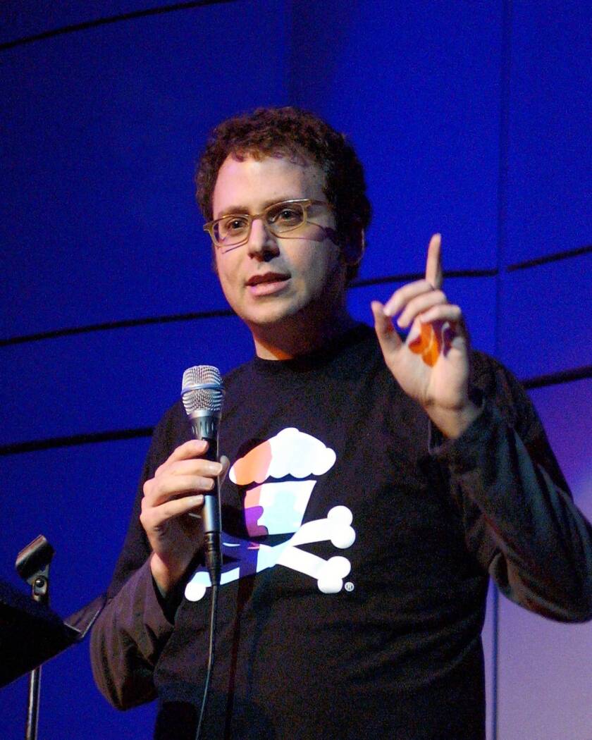 Former journalist Stephen Glass, shown speaking at the Skirball Cultural Center in 2007, faced skepticism from California Supreme Court justices Wednesday about whether he should be able to practice law. In the 1990s, he was found to have fabricated dozens of articles for national magazines.