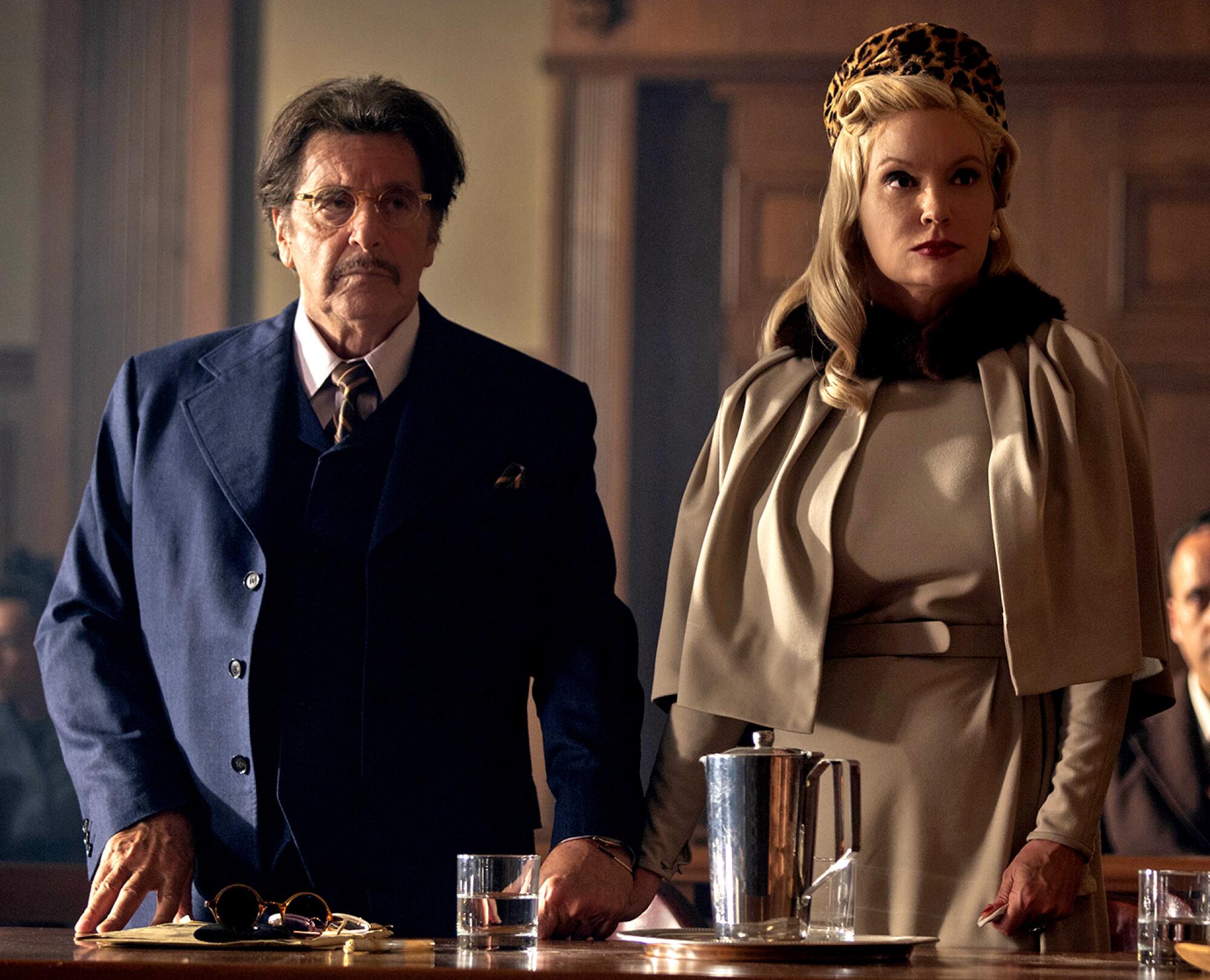 Al Pacino, left, and Meadow Williams in the 2021 historical drama, "American Traitor: The Trial of Axis Sally."