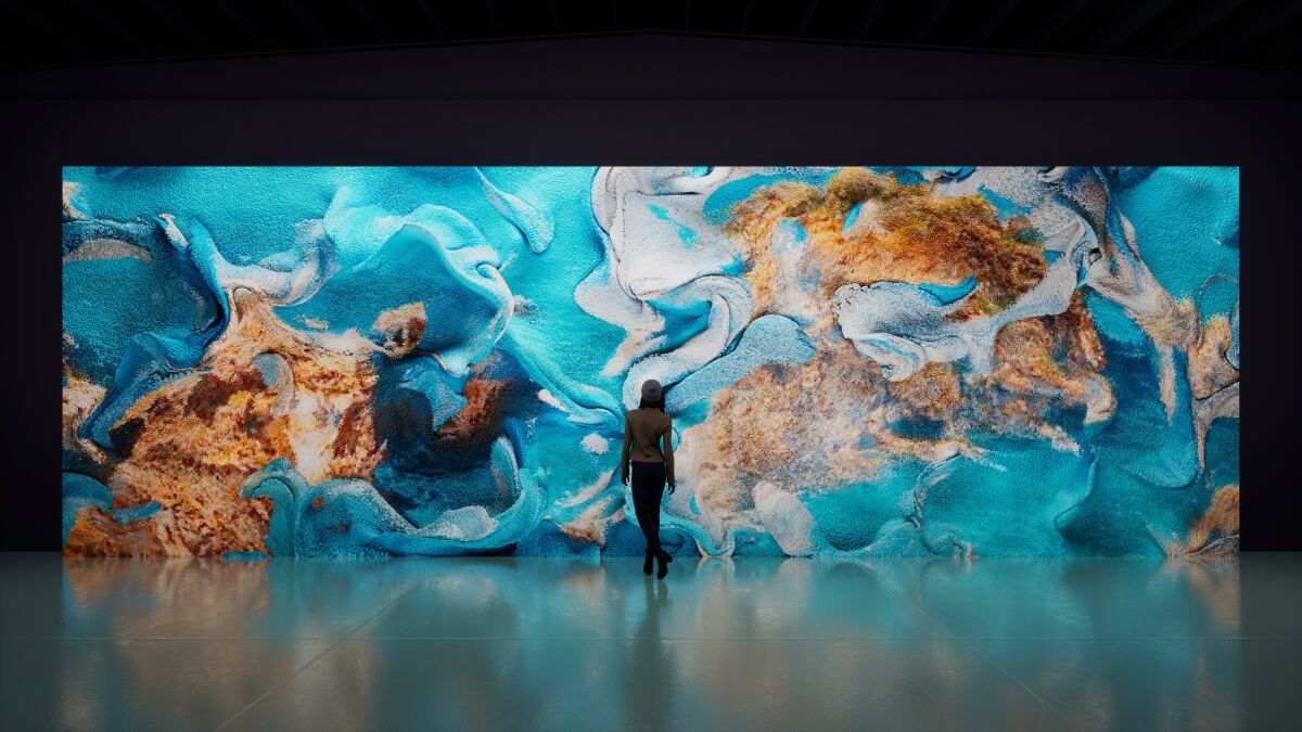 Refik Anadol’s giant LED wall.
