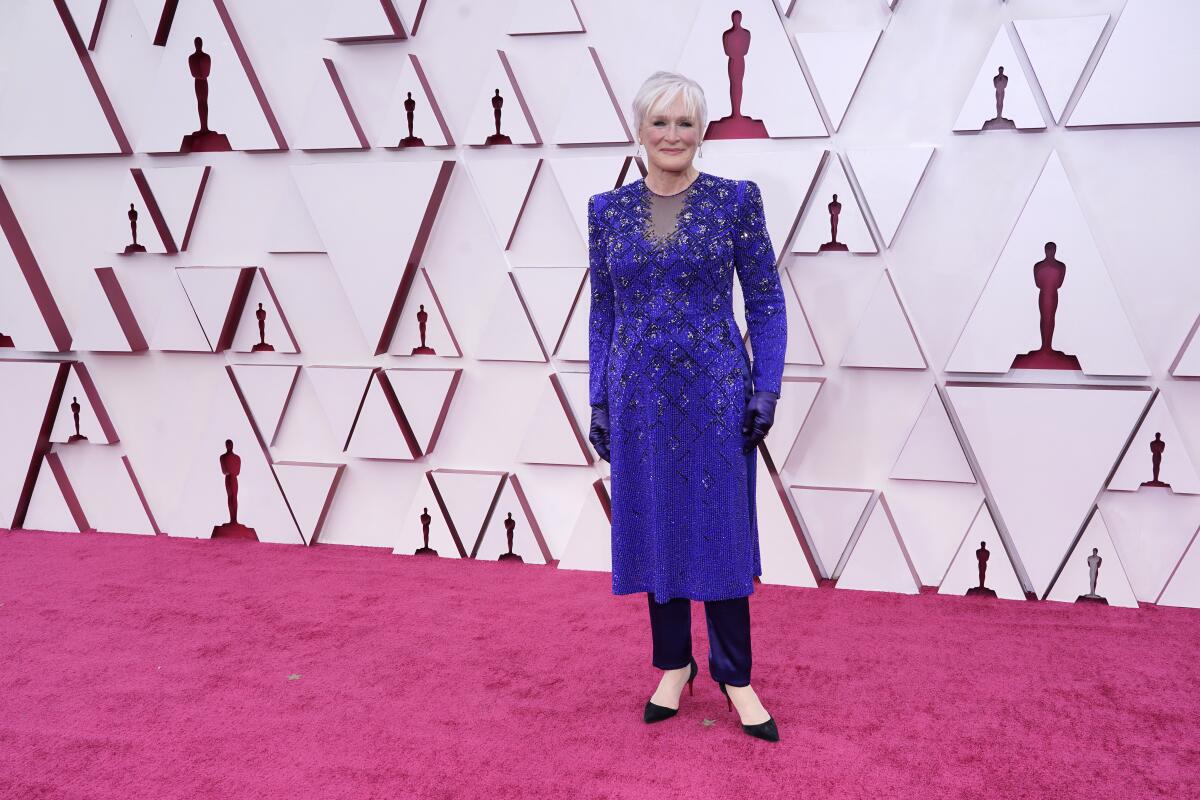 Glenn Close arrives at the Oscars.