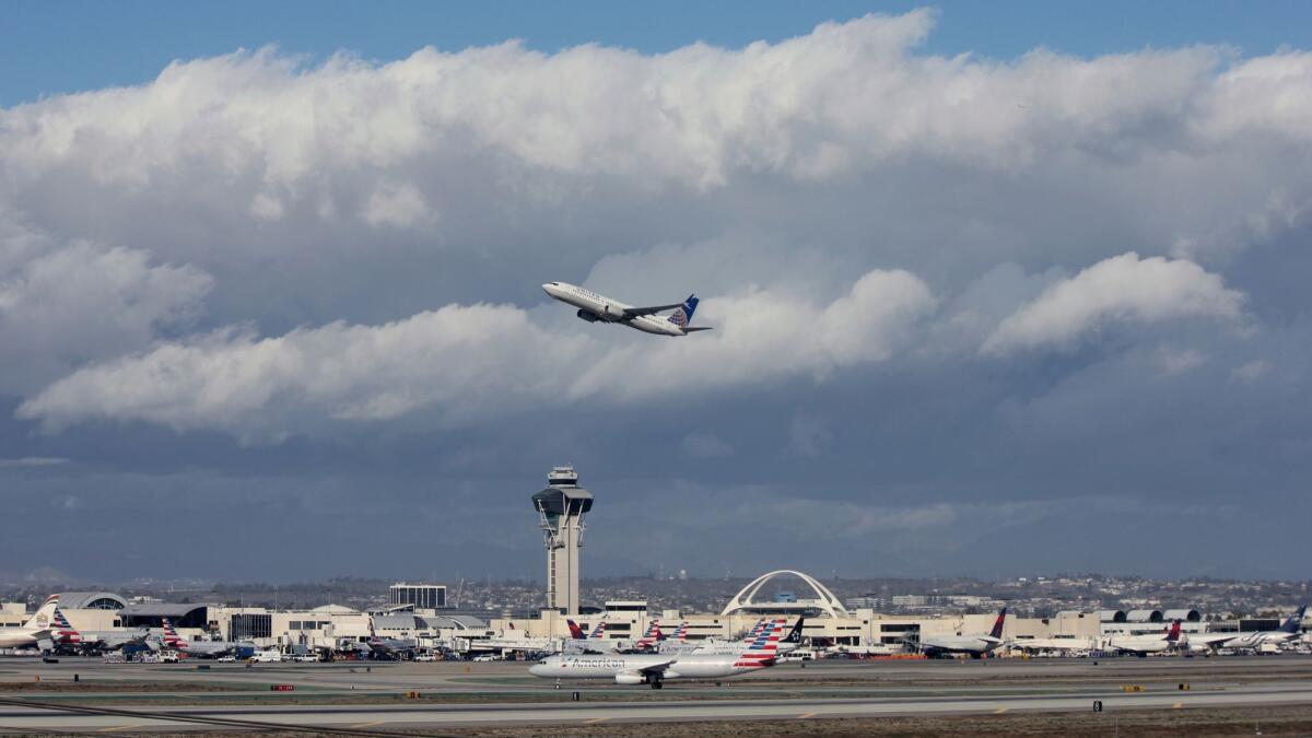 In this Nov. 27 photo, a plane takes off at Los Angeles International Airport. On Tuesday, the Federal Aviation Administration said it is investigating another plane that flew north instead of south.