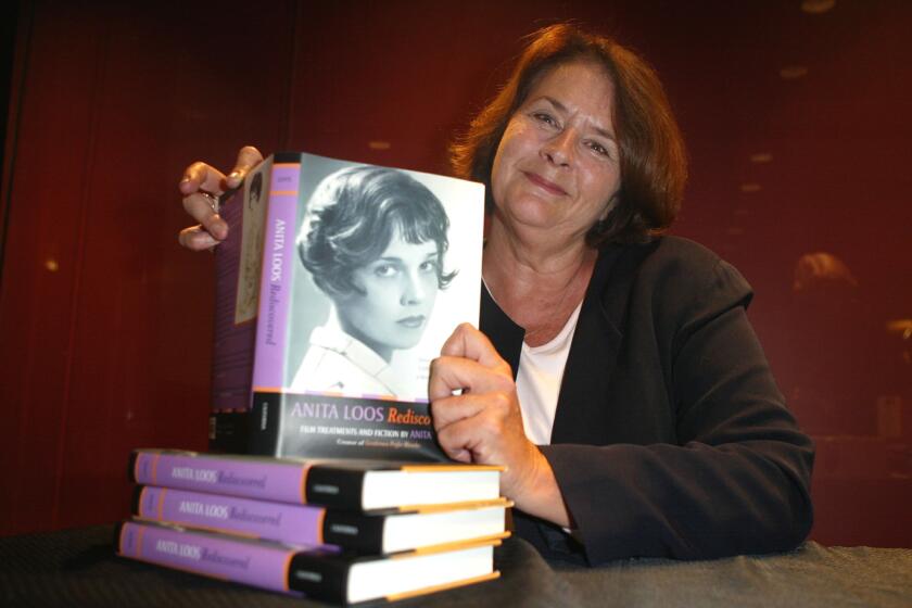 HOLLYWOOD - NOVEMBER 10: (HOLLYWOOD REPORTER AND US TABS OUT) Author Cari Beauchamp with her new book entitled 'Anita Loos Rediscovered' at the Egyptian Thatere where a book signing and tribute evening was held on November 10, 2003 in Los Angeles, CA. (Photo by Frazer Harrison/Getty Images)