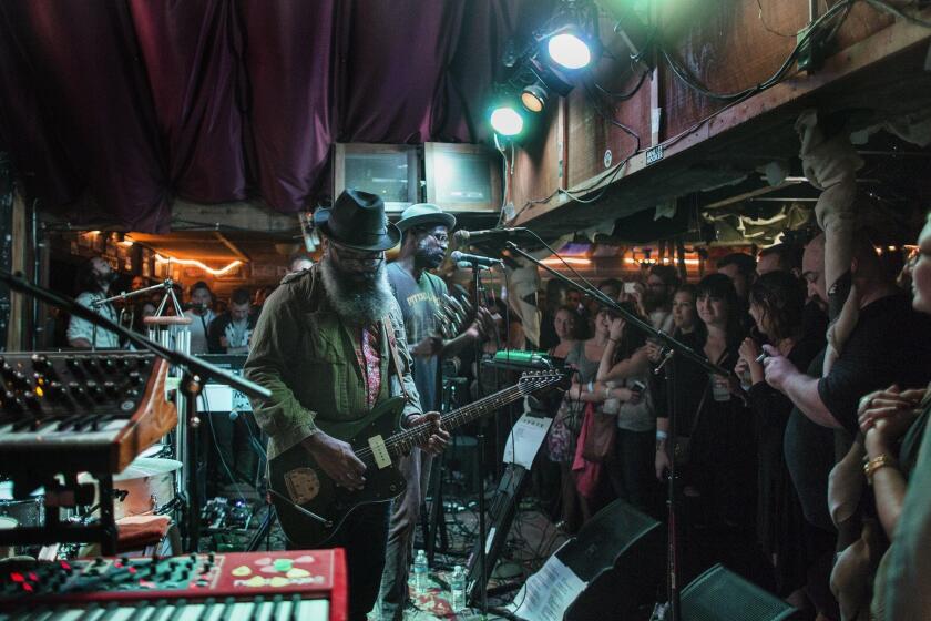 TV on the Radio performs at the intimate Pappy & Harriet's on October 25, 2014 in Pioneertown, California.