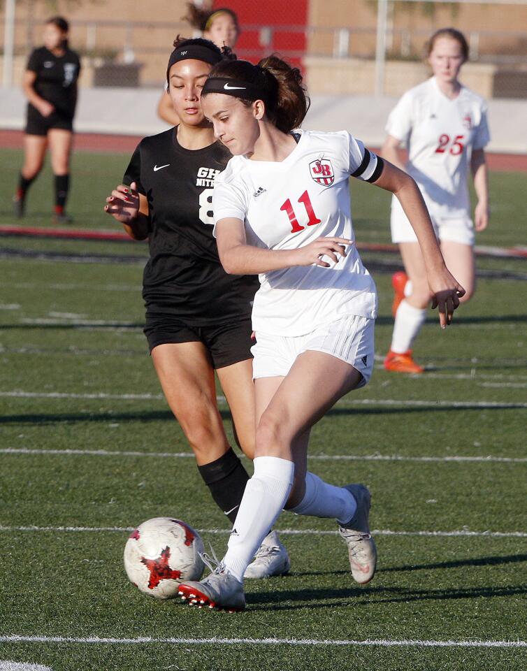 Photo Gallery: Glendale vs. Burroughs in Pacific League girls' soccer