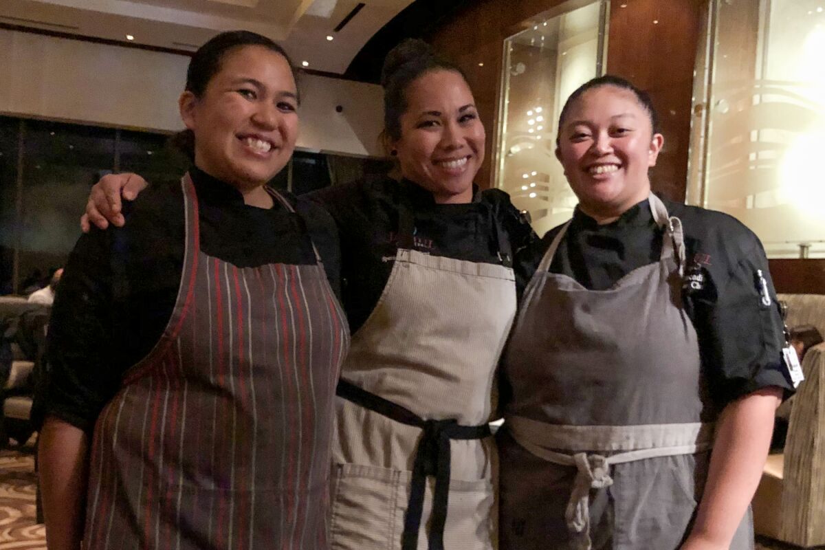 Chefs Cheryl Cruz (center), Marites Cotillon (left) and Annika Racadio are making magic at Jamul Casino's Prime Cut steakhouse.