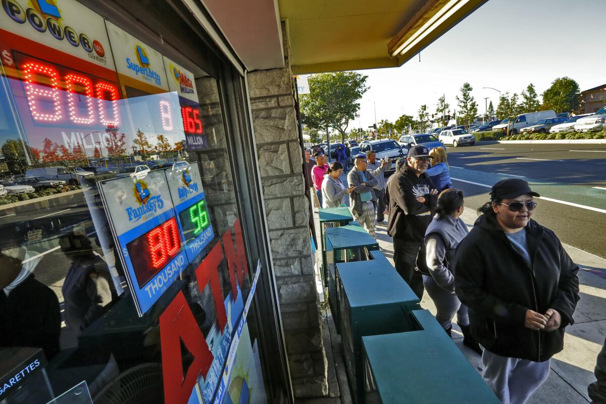 The line is long and the hopes are high outside Bluebird Liquor in Hawthorne, where people were buying Powerball tickets. The multi-state lottery jackpot is now up to $800 million.