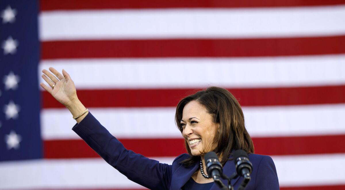 Sen. Kamala Harris kick-starts her presidential campaign at a rally in her hometown of Oakland.
