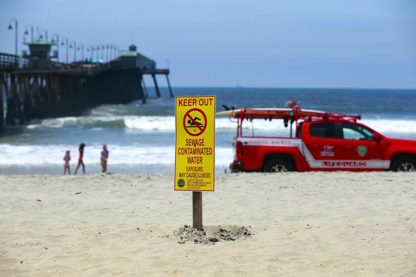 Signs warn of contaminated ocean water in Imperial Beach 