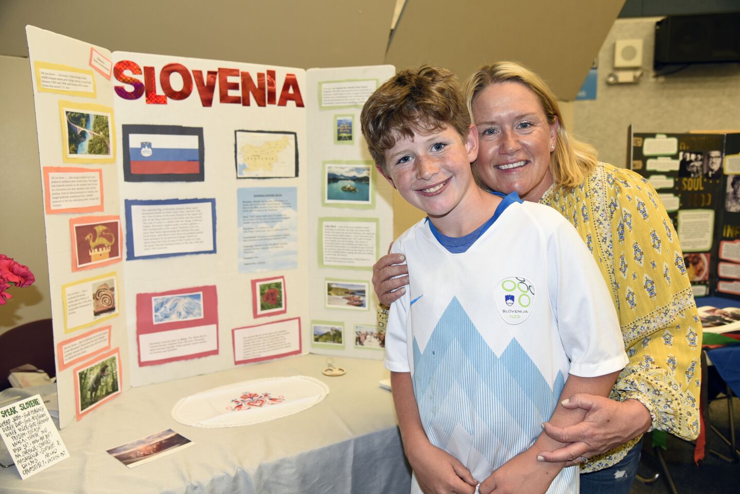 Libby Hellmann with Andrew representing Slovenia
