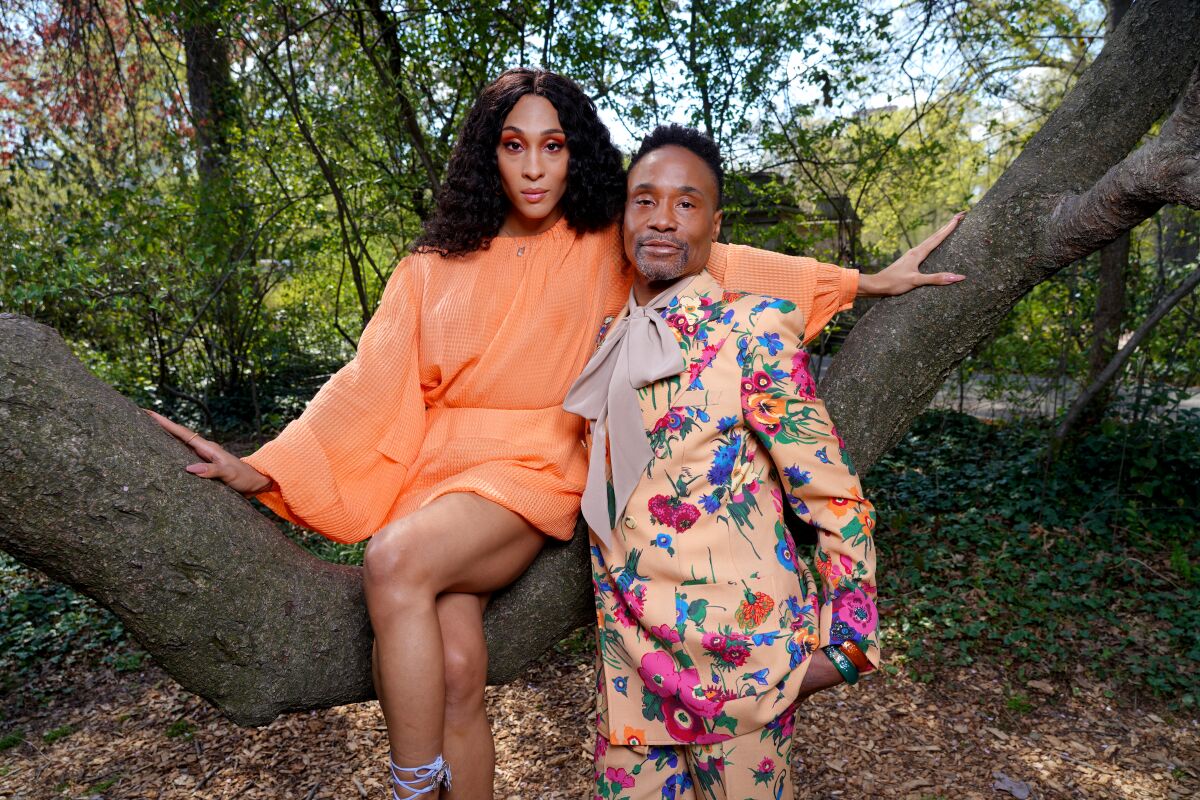 "Pose" costars Mj Rodriguez and Billy Porter do some posing of their own in a tree in New York's Central Park. 