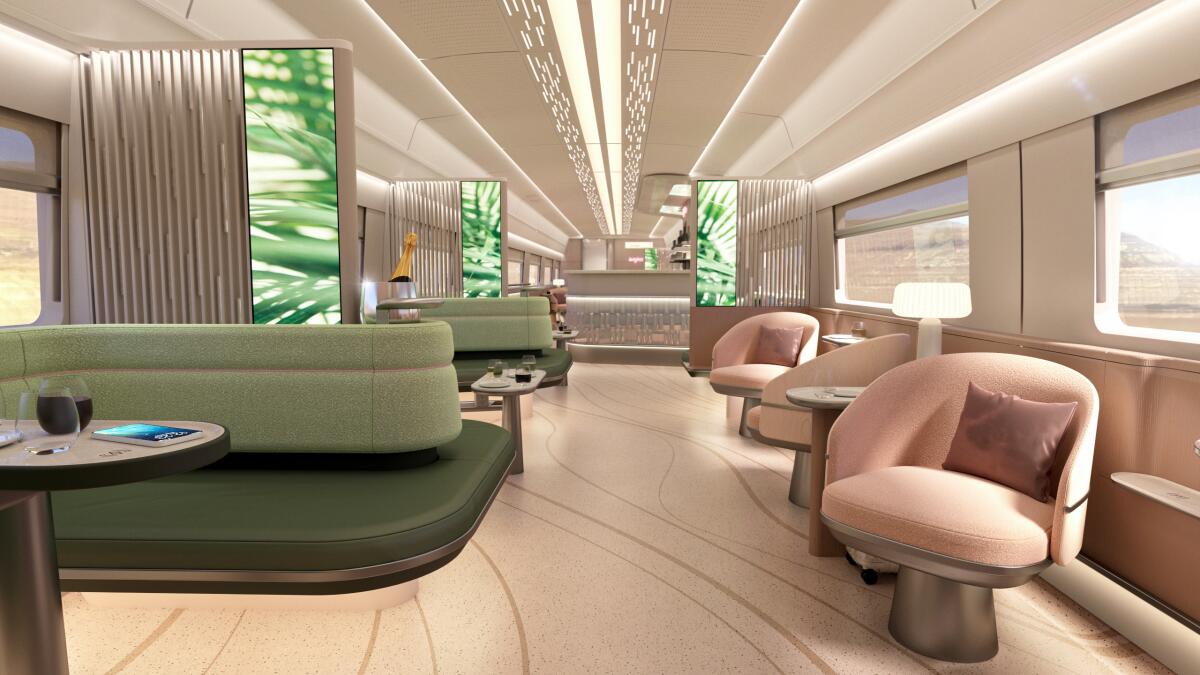 A swankier solution to get to Vegas? See the 'get together automobile' on the high-speed rail coming to SoCal