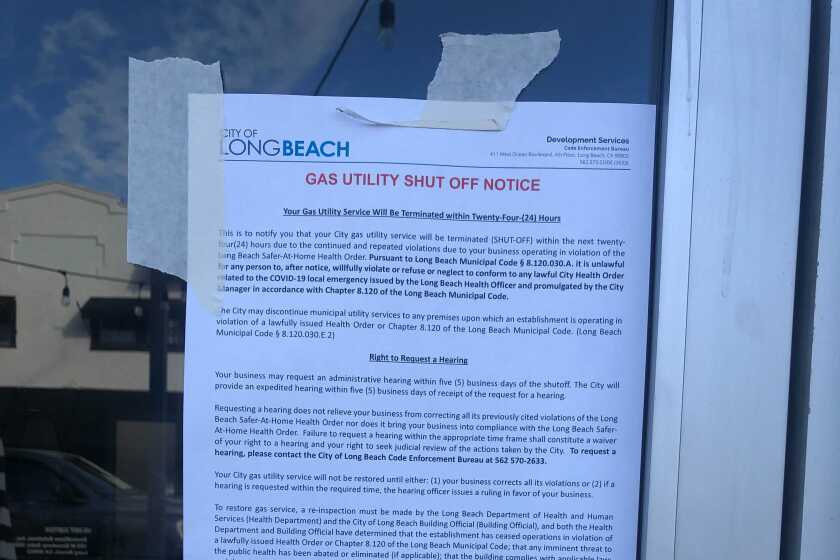 Long Beach officials shut off gas at Dana Tanner's restaurant after she refused to close her outdoor patio to diners.