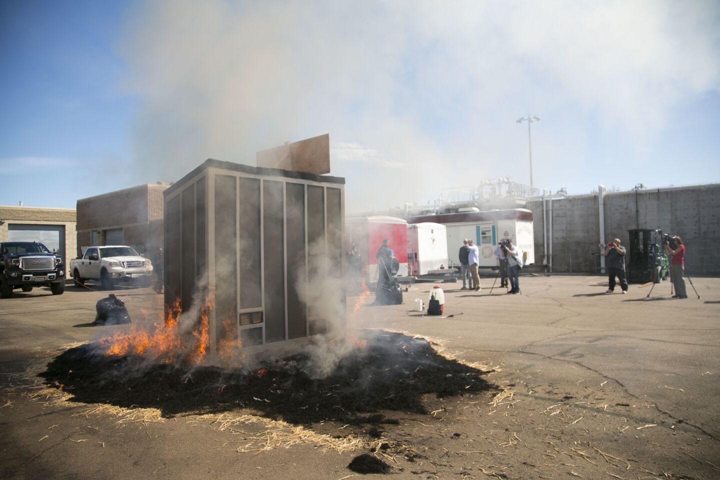 M-Fire Suppression Inc. is a company manufacturing a shed that is fire proof for protecting valuables from wildfire. They did a demonstration on Tuesday at the San Diego Fire Academy.