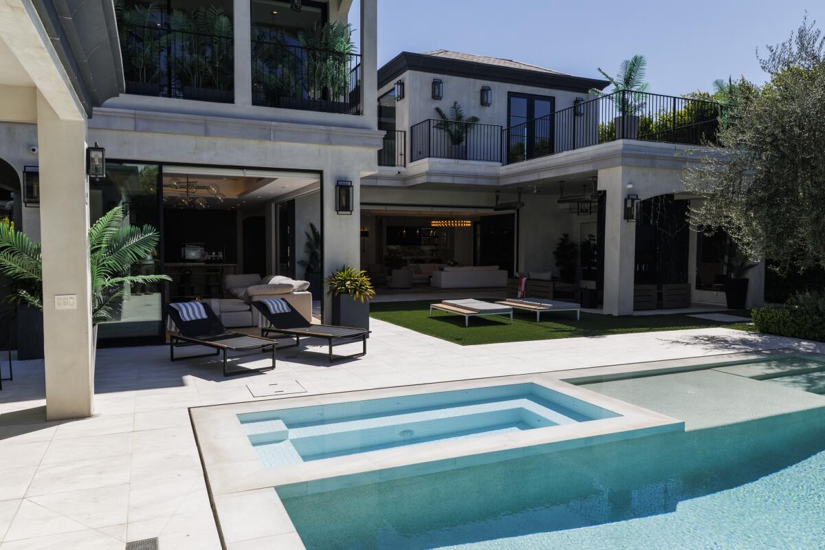 The backyard and pool