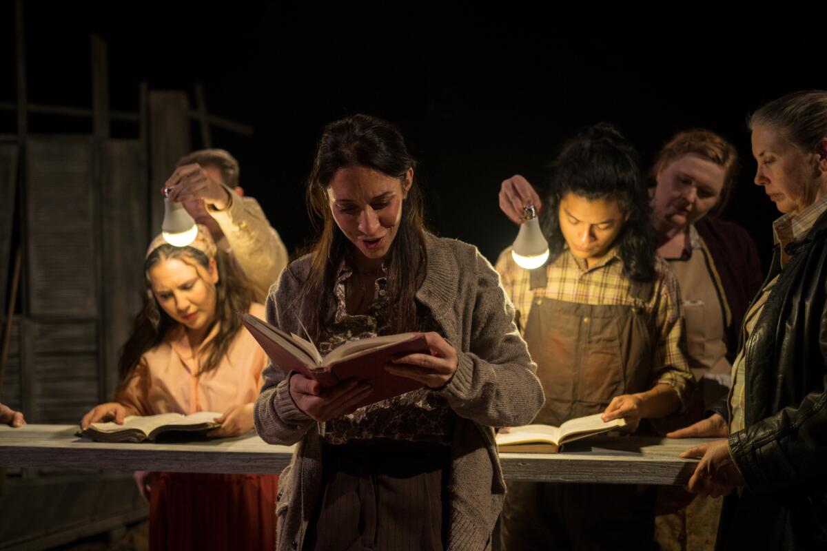 From left: Camila Rozo, Brian Weir, Melissa Paladino, Kelvin Morales, Liz Eldridge and Katharine Noon in "The Dry Years."