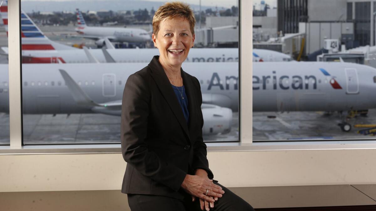 Suzanne Boda, seen here at LAX, is American Airlines' senior vice president for Los Angeles.