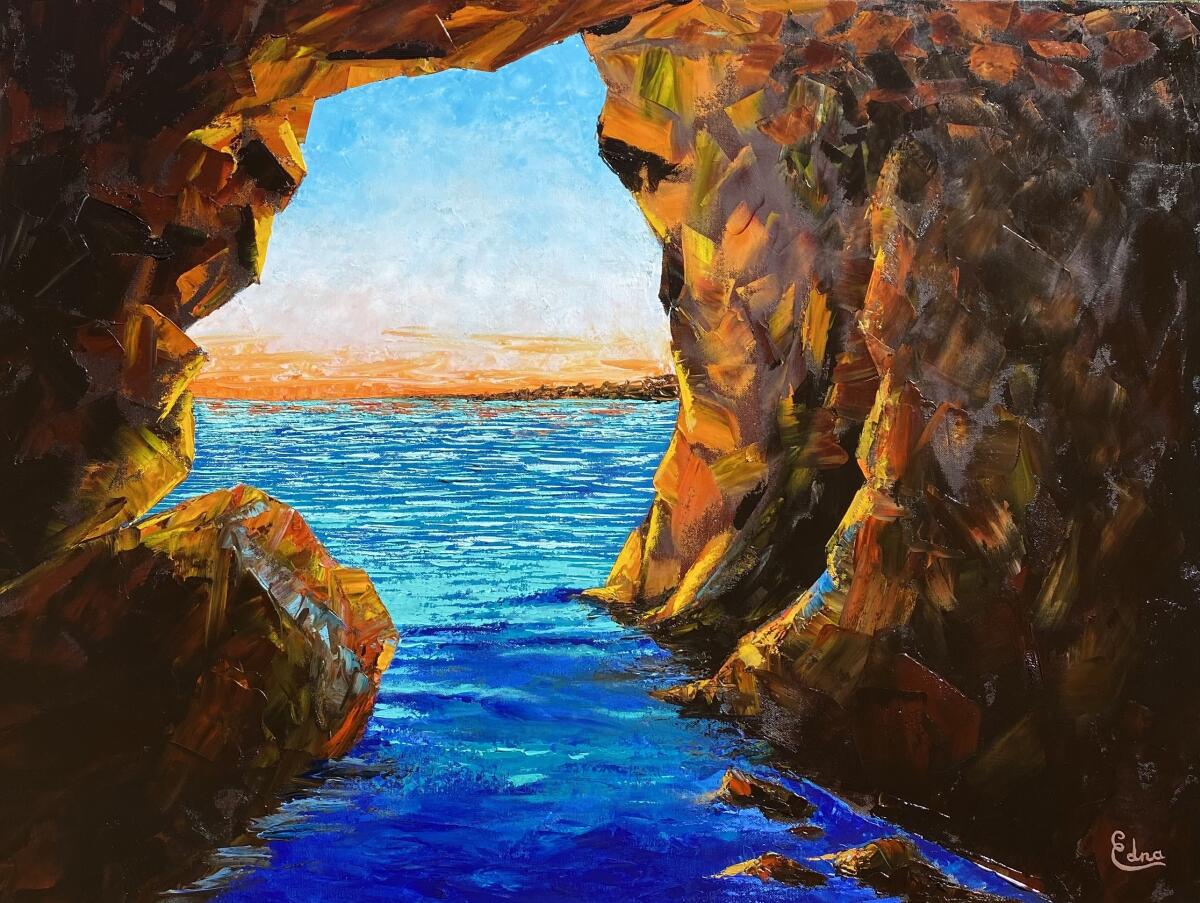 "Hidden Treasure" is one of Edna Pines' seascapes.