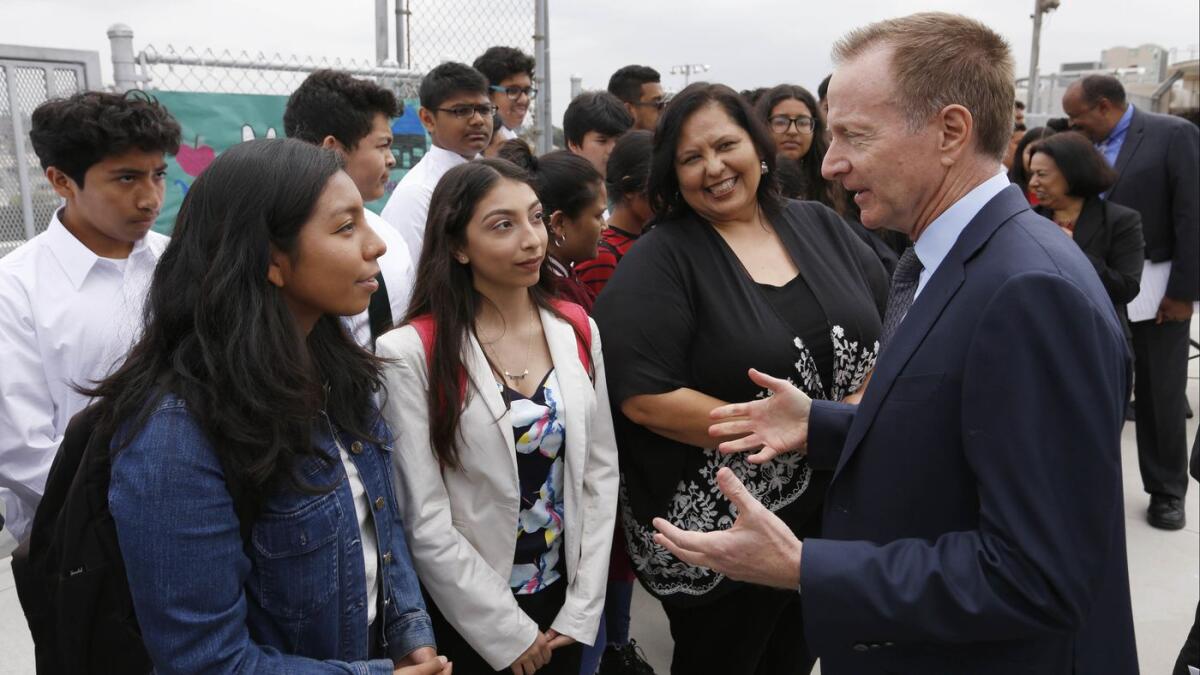 New L.A. schools Supt. Austin Beutner talks to students at Belmont High School.