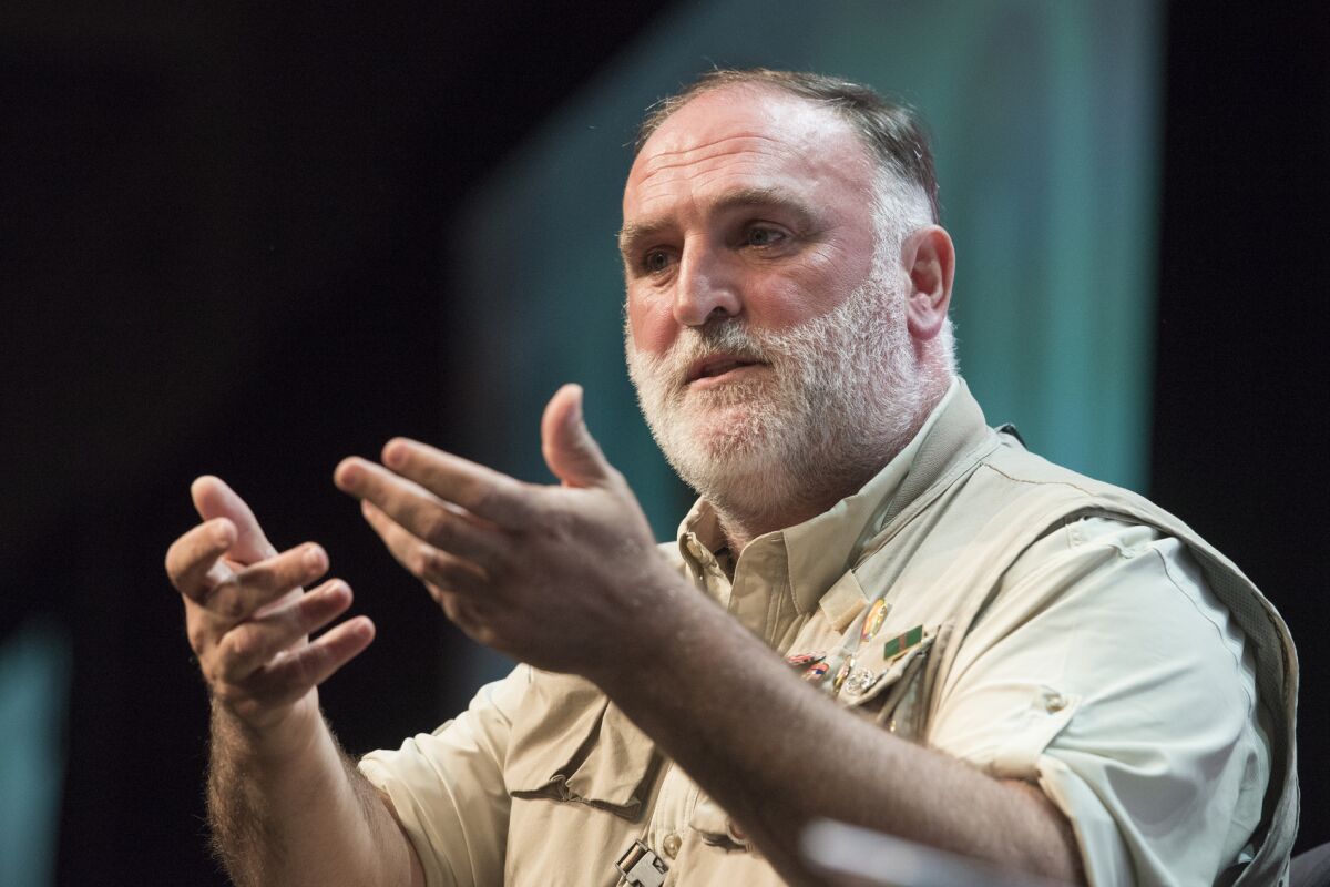 Chef and restaurant owner Jose Andres speaks at the Library of Congress National Book Festival.