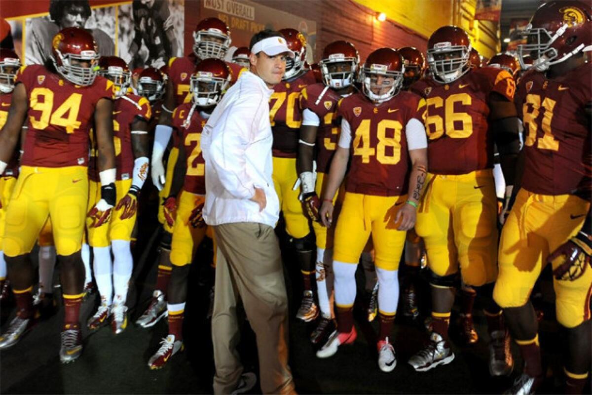 Lane Kiffin and USC football will open spring practice next Tuesday.