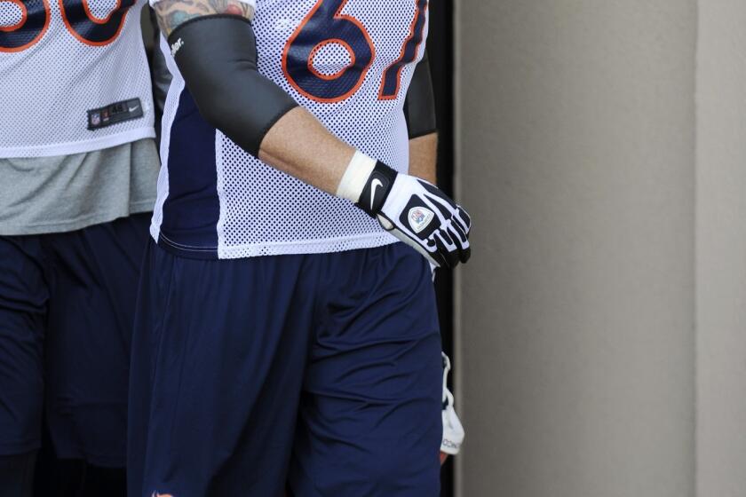 Denver Broncos center Dan Koppen will miss the 2013 season after tearing his ACL during a drill on Sunday.