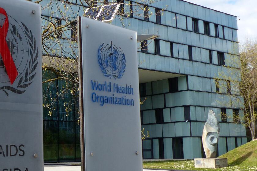 The headquarters of the World Health Organization in Geneva, Switzerland.