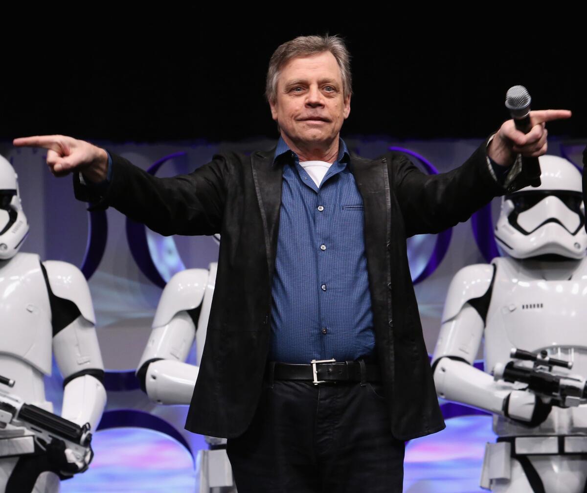 Actor Mark Hamill at the opening of Star Wars Celebration in Anaheim on April 16, 2015.